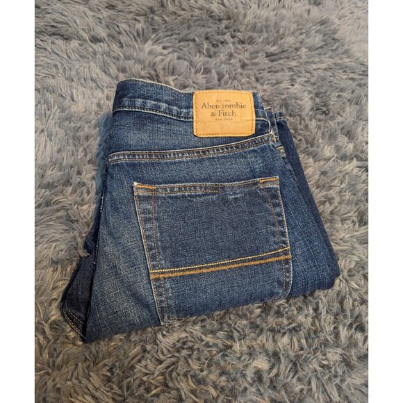 Abercrombie & Fitch Extra Heavy Ounce Vintage Jeans Mens 32 x 30 Button Fly Blue - Picture 2 of 9